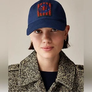 NEW J. Crew X Christopher John Rogers Women's Navy Blue Sequin Baseball Hat OS - Picture 1 of 6