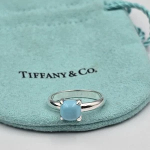Anillo Tiffany & Co. Plata 925 Paloma Picasso Turquesa Cabujón Azúcar 6 - Imagen 1 de 4