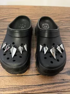 CROCS Black Panther Spiked Clogs J5 Cosplay Marvel Goth Aesthetic Streetwear - Picture 1 of 5