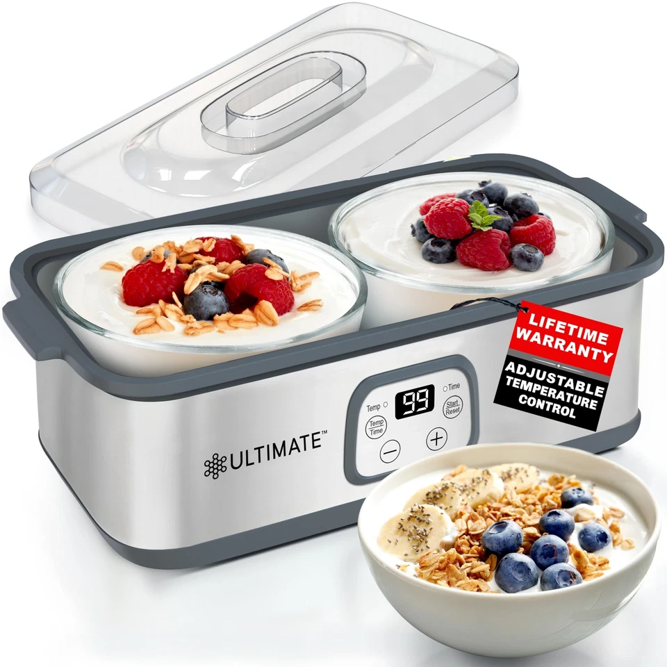 Ultimate Probiotic Yogurt Maker with Adjustable Time & Temp Control - Make Tr...