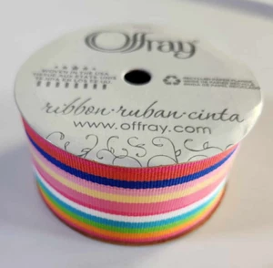 Offray Ribbon 1.5 Inches x 9 Foot Multicolor Stripes - Picture 1 of 4