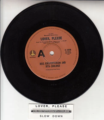 KRIS KRISTOFFERSON & RITA COOLIDGE Lover, Please 7" 45 record + juke box strip - Image 1 of 2