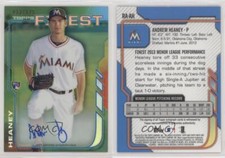 2014 Topps Finest Blue Refractor /125 Andrew Heaney #RA-AH Rookie Auto RC