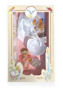 Girls Christening Complete Baptism Candle Box Gift Set English Book Rosary New - Picture 1 of 1