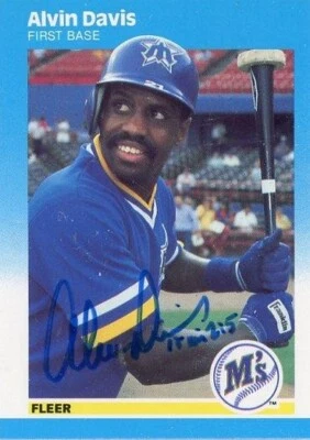 Alvin Davis-Signed 1987 Fleer #584 Trading Card (Mariners) - Image 1 of 2