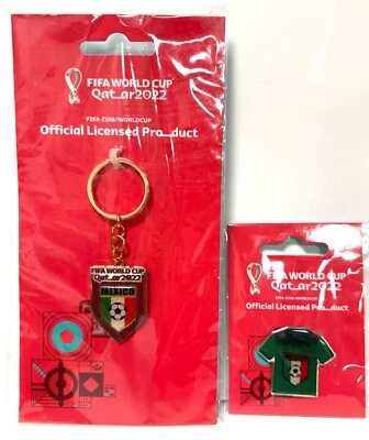 FIFA WORLD CUP 2022 QATAR  1.5" MEXICO JERSEY PIN & 3" KEYCHAIN FREE SHIPPING - Image 1 of 2