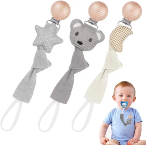 Catenella Portaciuccio Neonato Personalizzato, 3 Pezzi Catenella Ciuccio, Catene - Foto 1 di 12