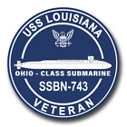US Navy USS Louisiana SSBN-743 Silhouette Veteran Decal