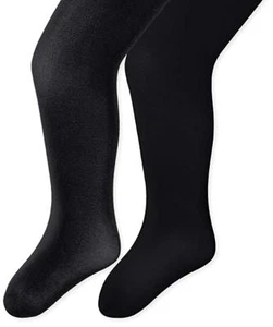 Hanes Big Girls' Girls Solid Opaque Tight (Pack of 2), Black, M - Picture 1 of 1