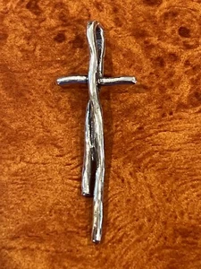Silpada N1483 Great Impressions Sterling Silver Twig Cross Pendant - Picture 1 of 4