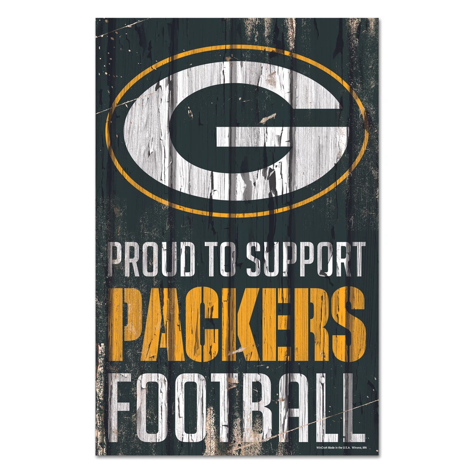 Green Bay Packers 11x17 Wooden Plank Sign - Изображение 1 из 1