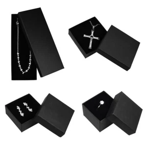 Geschenkschachtel Schmuckschachtel Geschenkbox Ring Schmucketuis Karton schwarz - Bild 1 von 5