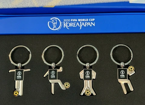 2002 Korea Japan FIFA World Cup Soccer Keychain Key Ring Football Stick Mascots Cover