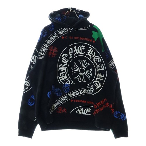 Felpa con cappuccio CHROME HEARTS STENCIL HOODIE stampa pullover nero usata 3d17c63dc9c1582600c