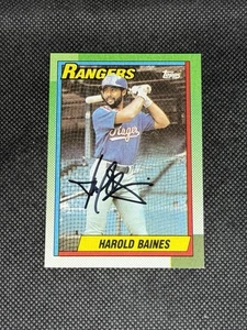 Harold Baines Texas Rangers HOF 1990 Topps Signed Auto Card #345 ~ COA - Picture 1 of 3