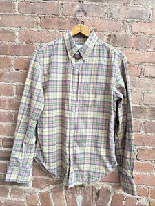 Vintage Band of Outsiders Men's Shirt, Sz 1, Khaki Plaid 100% Cotton, USA - Picture 1 of 9