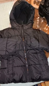 Swiss Tech Puffer Long Sleeve Hooded Black Zip Jacket Boys Kids Size S/CH (6-7) - Picture 1 of 4