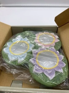 BNIB Partylite Pond Lily Pad, Frog, Lotus Flower Tea Light Holder - Picture 1 of 5