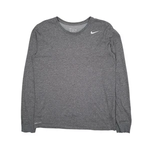 NIKE T-shirt maglietta grigia manica lunga misto cotone uomo M - Foto 1 di 5
