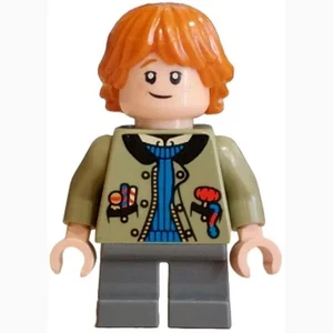 New LEGO Harry Potter Ron Weasley Minifigure Hp550 Olive Green Jacket - Picture 1 of 1