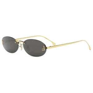 New Fendi Sunglasses First Crystal Rimless FE4075US 30A Gold Shiny Grey Unisex - Picture 1 of 11