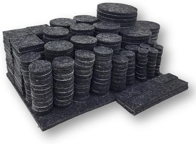 Filzgleiter selbstklebend Schwarz Set Rund Eckig div. Größen 300 Stk. 4 mm dick  - Bild 1 von 4