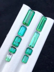 Bluish Green Tourmaline Lot Faceted 16 ct - Gemstone Parcel for Jewelers - Picture 1 of 6