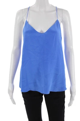 J Crew, Womens Camisole Blue 100% Silk V-Neck Sleeveless Size 8 - Image 1 of 4