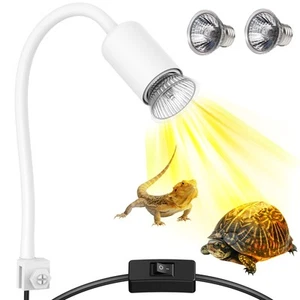 Reptile Heat Lamp, 360° Rotatable UVA/UVB Light Lamp with 2 Pack Basking Bulb... - Picture 1 of 7