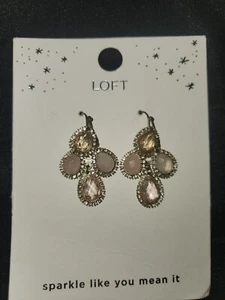 Loft Sparkle Like You Mean It Strass Tropfen Hänger hellrosa Ohrringe Neu mit Etikett $ 35 - Bild 1 von 8