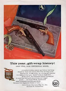 1961 Colt 44 1860 Army Revolver Centennial Edition Original Color Print Ad - Picture 1 of 1