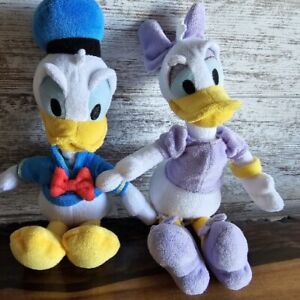 Disney Store Plush Doll 9" Donald Duck And Daisy Duck - 2 Doll Set Very Clean 