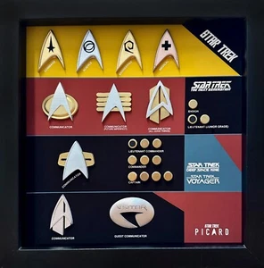 Combadge Display Shadow Box Star Trek, 8.75 x 8.75, Black *Fan Made* - Picture 1 of 3