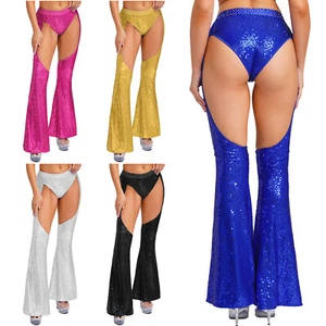 Mujer Lentejuelas Brillante Campana Parte Inferior Acampanada Pantalones Años 70 Disco Baile Hippies Disfraces - Imagen 1 de 52