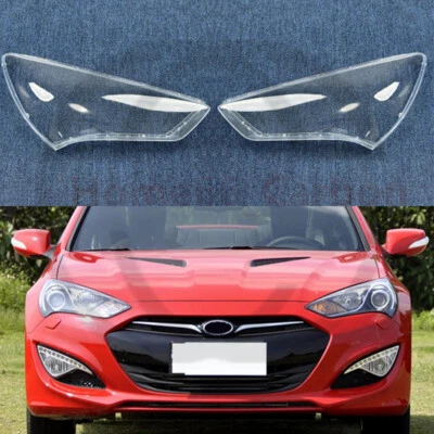 ✨Par de carcasa de lente transparente para faros + pegamento de sellado para Hyundai Genesis Coupé 2013-2016 Foto 1 de 4