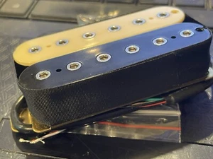 AlNico V Magnet Bridge PAF Humbucker 15kohm Zebra Pickup in Ivory/Black - Picture 1 of 4