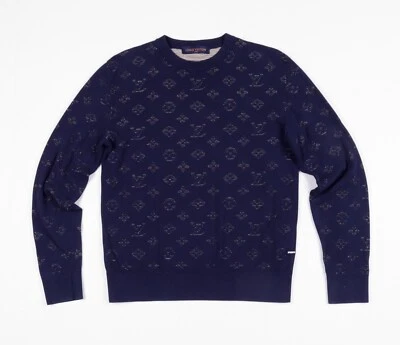 Men's Louis Vuitton Blue Monogram Sweater Size S - Image 1 of 4