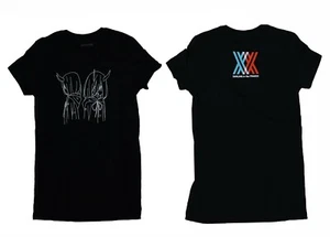 Darling In The Franxx Crunchyroll Women's Black 100% Cotton Large T-Shirt Size L - Picture 1 of 6