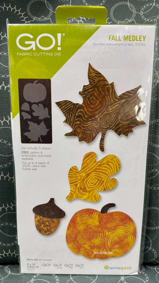 AccuQuilt Go Fabric Cuting Die - Fall Medley 55041