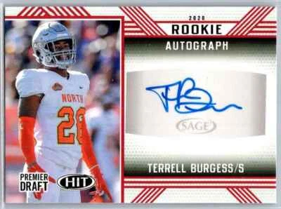 Terrell Burgess 2020 SAGE HIT RC Autographs Red Rookie Auto #A32 Utah Utes - Image 1 of 2