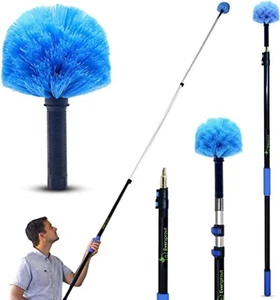 Lightweight 20 Ft Cobweb Duster with Sturdy Aluminum Pole - Indoor/Outdoor Use - Picture 1 of 11