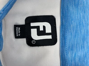 Footjoy FJ Golf Polo Men Large Blue White Short Sleeve - Picture 1 of 7