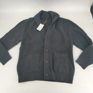 Quince Men's Shawl Collar Cardigan Gray Sz Xl Button Front 100% organic cotton - Picture 1 of 9