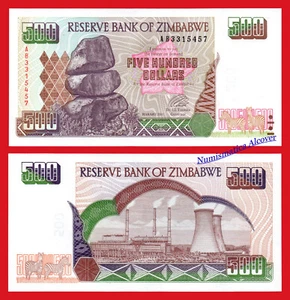 ZIMBABWE 500 Dollars dolares 2001 Pick 11a SC / UNC - Imagen 1 de 1