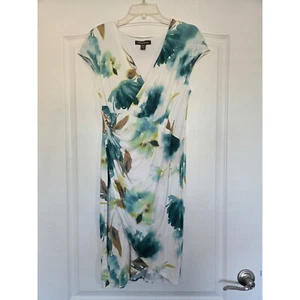 Tommy Bahama Abstract Watercolor Print Faux Wrap Dress Sz M Office Professional - Picture 1 of 4
