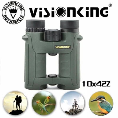 Visionking 10x42 Outdoor Hunting Travelling HD Binocular Binoculars  Black new - Image 1 of 4