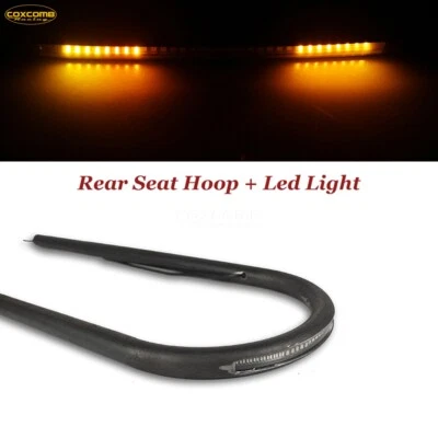 Aro de asiento trasero de 7/8" con luz de freno LED roja para Honda Yamaha BMW Café Racer Foto 1 de 4