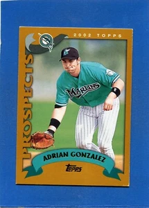 2002 TOPPS BASEBALL #T152 ADRIAN GONZALEZ FLORIDA MARLINS ROOKIE NUOVO DI ZECCA BELLO!! - Foto 1 di 2