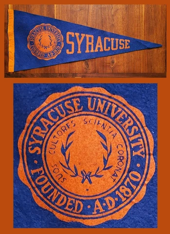 VINTAGE Syracuse University Redmen (Orange) Football Pennant! WOW! Cover