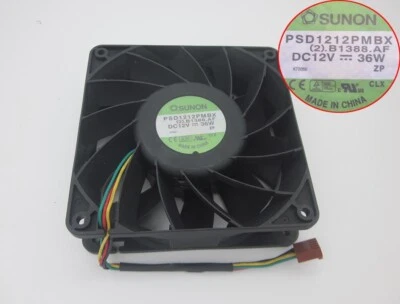 SUNON PSD1212PMBX (2) B1388.AF 12V 36W 12038 dual ball bearing fan 5-Pin  120mm - Image 1 of 4